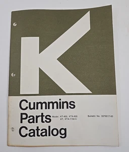 Cummins Model KT-450 KTA-600 KT KTA-1150-C Parts Catalog Bulletin No. 3379517-00 - Picture 1 of 8
