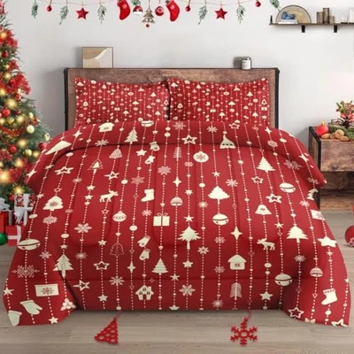 Juego de Edredón Tamaño con 2 Fundas de Almohada, Invierno Feliz Navidad Completa 2 Foto 1 de 4
