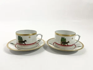 2 tazze e piattini Cartier Limoges La Maison de Louis Cartier - Foto 1 di 11