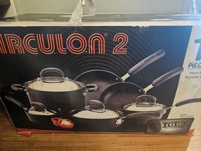 Набор из 2 10 жестких анодированных антипригарных сковородок кастрюль Circulon - Изображение 1 из 4