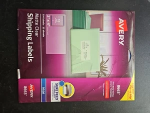 Neu Avery Matt Klar Versandetiketten 25 Blatt 10 Etiketten pro 2" x 4" -fg3303 - Bild 1 von 7