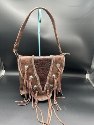 Bandolera de Colección Trinity Ranch Cuero Repujado Flecos Oculto-*pls rd  Foto 1 de 4