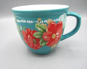Pioneer Woman Vintage Floral Teal Pattern Red Green Coffee Tea Mug 16 oz (PW02) - Picture 1 of 6