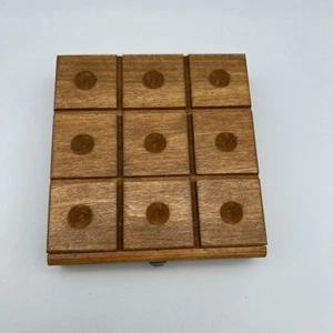 Vintage Handmade Tic-Tac-Toe Game - Wooden With Red And White Marbles - Picture 1 of 5