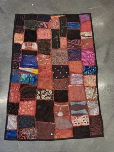 Moroccan Heavily Beaded Embellished Wall Hanging Boho Decor 56x36” - Picture 1 of 12