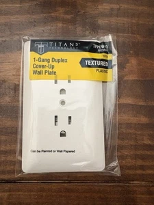 Titans 1-Gang Duplex Abdeckwand 20 Stück strukturierter Kunststoff TPPCW-D weiß - Bild 1 von 3