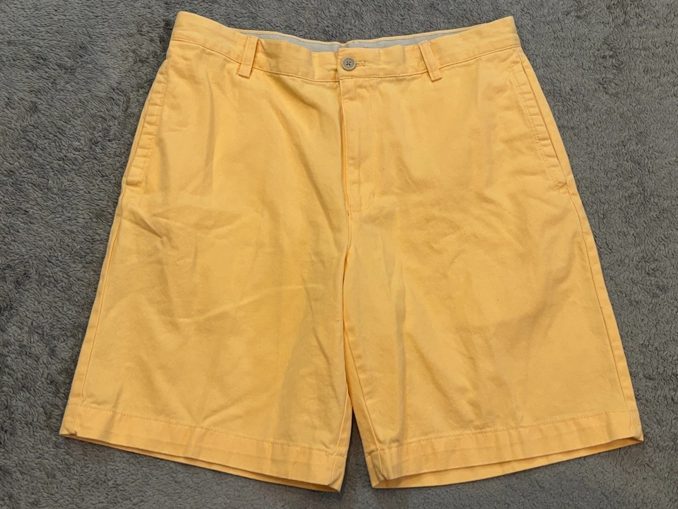 Pantalones Cortos Izod Para Hombres 34 Amarillo Informal Chino Frente Plano Preppy Golf Verano Foto 1 de 4