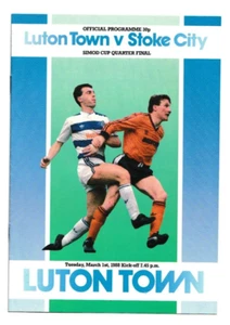 Luton Town v Stoke City 1987/88 Simod Cup 1/4 Final - Picture 1 of 1