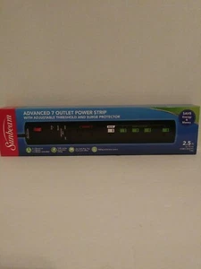 Sunbeam Advanced 7 Outlet Power Strip Adjustable Threshold, Surge Protector New - Picture 1 of 6