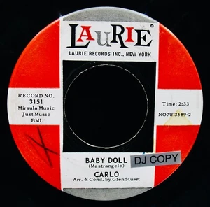 CARLO~Baby Doll+Write Me A Letter~DJ 45~LAURIE #3151~Dion+The Belmonts~Tremonts - Foto 1 di 2