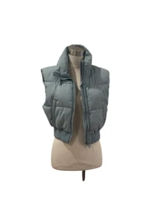 NWOT GARAGE seafoam blue green cropped puffer vest S - Picture 1 of 7
