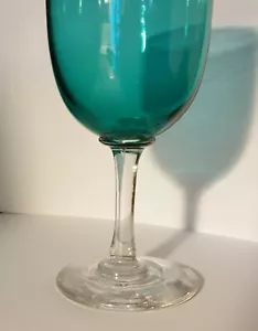 Antique Peacock Blue/Green Wine Glass c.1845 - Picture 1 of 3