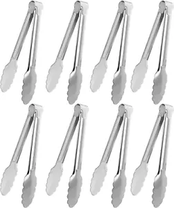 8 Pack Serving Tongs Kitchen Tongs,Buffet Tongs, Stainless Steel Food Tong Serv - Picture 1 of 6
