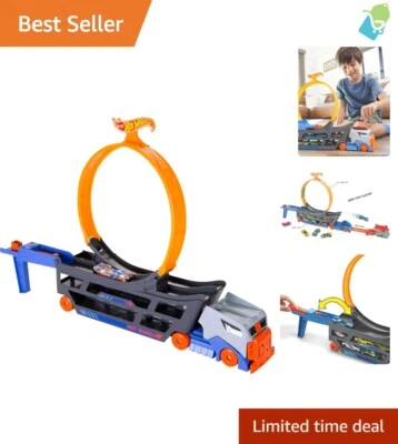 Transforming Hauler Truck Track Set with Loop and 1:64 Scale Car Included - Image 1 of 4