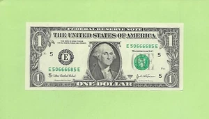 2003A ..UNCIRC $1 E 5066 6685 E .... 2003A $1 E-E QUAD CENTER '6666' - Imagen 1 de 2