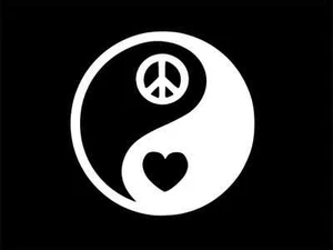 Calcomanía de vinilo YIN YANG Peace Heart Love para automóvil pared portátil pegatina ELIGE TAMAÑO COLOR - Imagen 1 de 1