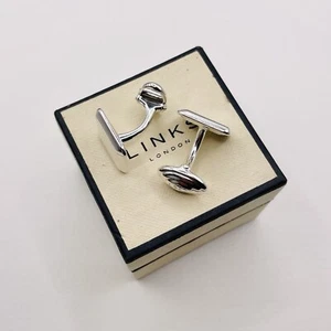 Links of London Men's Square Sterling Silver T-Bar Cufflinks Authentic - Picture 1 of 10
