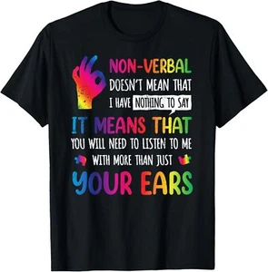 Nonverbal Autism Awareness Neurodiversity Kids Acceptance T-Shirt Hoodie - Picture 1 of 11