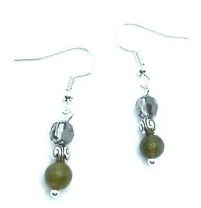 Brighton Barbados Tan Bronze & Gray Pearls Glitter Round Custom Earrings - Picture 1 of 6