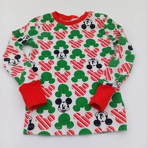 Disney Pajama Shirt Youth Small Multicolor Mickey Mouse Holiday Tee - Picture 1 of 5