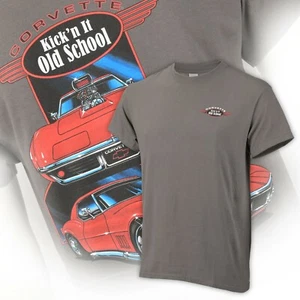 1968-1982 Corvette C3 Men's Kick'n It Old School Gray T-Shirt - Picture 1 of 5
