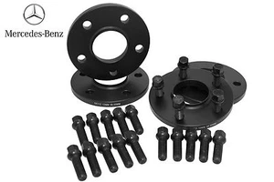 4pc Mercedes Benz W204 Wheel Spacers 15mm Thick W/ Black 14x1.5 Extended Bolts - Picture 1 of 1