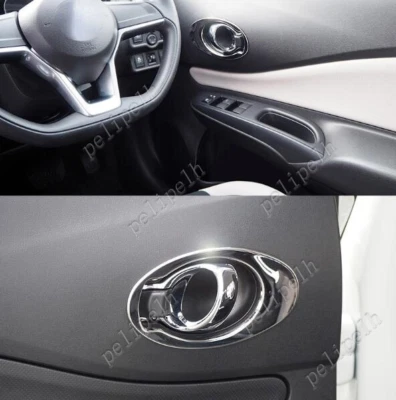 ABS Silver Inner Door Handle Cover Trim For Nissan Versa Note Hatchback 2017 ON - Image 1 of 4