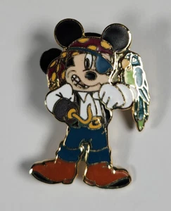 Disney Mickey Mouse Pirate PIrates of the Caribbean Hook and Parrot Pin - Picture 1 of 2