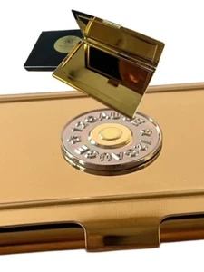 Cartucho de pistola 12G personalizado estuche de tarjetas dorado negocios GRABADO Shooting Farner - Imagen 1 de 4