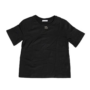 DOLCE & GABBANA Kids T-shirt Black DG Plaque Cotton Crew Neck s. Tag 6 270usd - Picture 1 of 8