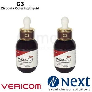 LOTX2 Dental not sintered zirconia shade color liquid 30ml Mazic Art Vericom C3 - Picture 1 of 3