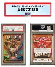 2022 CERTIFIED Patrick Mahomes II GOLD TEAM MIRROR ORANGE PSA GEM MINT 10 1/3