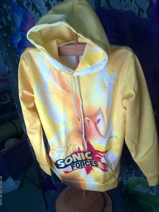 Sonic The Hedgehog Hoodie For Boys Yellow Large - Picture 1 of 7