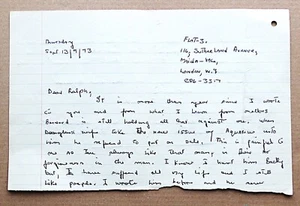 1973 AQUARIUS 6 SCOTTISH ISSUE signed letter from Eddie S Linden Ralph Steadman - Foto 1 di 6