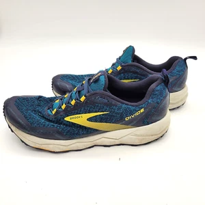 Brooks Divide 1 Blue Yellow Trail Running Hiking Shoes Mens Size 10 NO insoles - Picture 1 of 10