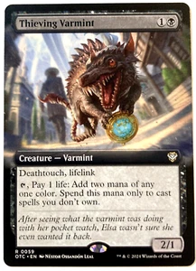 MTG Ladro Varmint EXTENDED ART Fuorilegge del Tuono Giunzione Commandante 59 NM - Foto 1 di 2