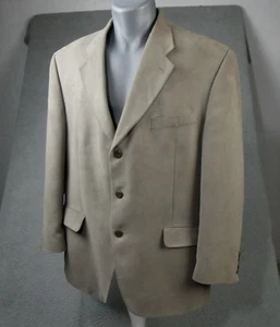 RALPH LAUREN Sport Coat 44 Regular Chaps Blazer Tan Faux Suede Business - Picture 1 of 15