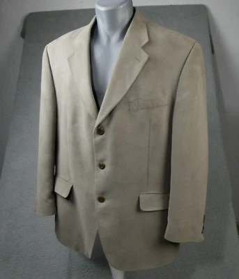RALPH LAUREN Sport Coat 44 Regular Chaps Blazer Tan Faux Suede Business - Image 1 of 4