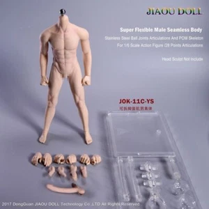 Figura de acción 1/6th JIAOU DOLL masculino sin costuras esqueleto bronceado músculo cuerpo JOK-11C-YS - Imagen 1 de 8