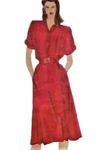 1980s Vogue Guy Laroche Button Thru Dress Pleated Shoulder Sewing Pattern 2837 - Picture 1 of 3