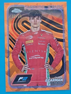 2024 Topps Chrome Sapphire Formula 1 F1 Oliver Bearman Orange 02/25 #21 RC - Picture 1 of 2
