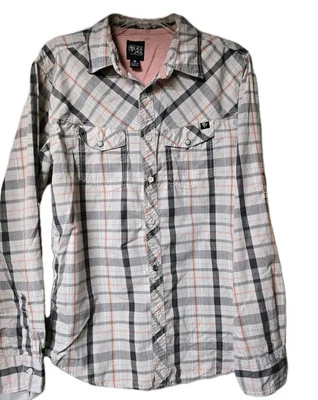 Diamond JACK Mens Long Sleeve Button Shirt Sz.M/GreyPlaid/Western Wear/Cotton - Image 1 of 4