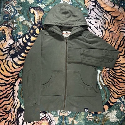 American Giant Full Zip Hoodie Womens Large Sleeve Cotton USA Made Green - Image 1 of 4