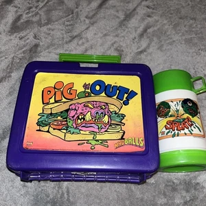 RAR Vintage 1986 Madballs Brotdose und Thermoskanne schön! Kostenloser Versand SCHWEIN RAUS! - Bild 1 von 12