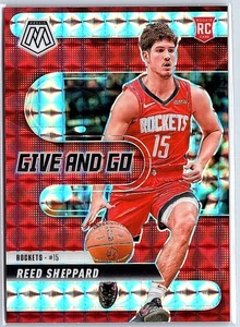 2024-25 Panini Mosaic Reed Sheppard Give N Go Silver Mosaic Prizm RC #7 Rockets - Bild 1 von 10