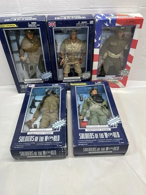 5 Vintage WWII SOLDIERS OF THE WORLD 12" FIGURE 1/6 NEW LOT  PILOT ARMY NAVY UK - Image 1 of 4