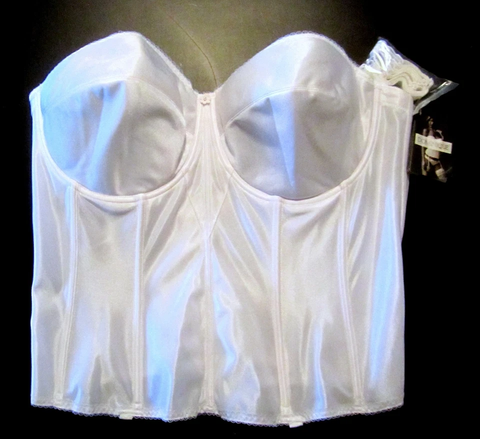 Dominique White Juliette Longline Corset Bridal Bra Garters 8950 50c
