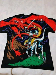 Liquid Blue Dragon AOP / AC DC T Shirt Sz L Test Print - Picture 1 of 9