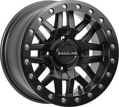 Raceline Ryno Beadlock Front/Rear Wheel - 14x7 - 5+2 Offset - 4/137 - Black - Image 1 of 3