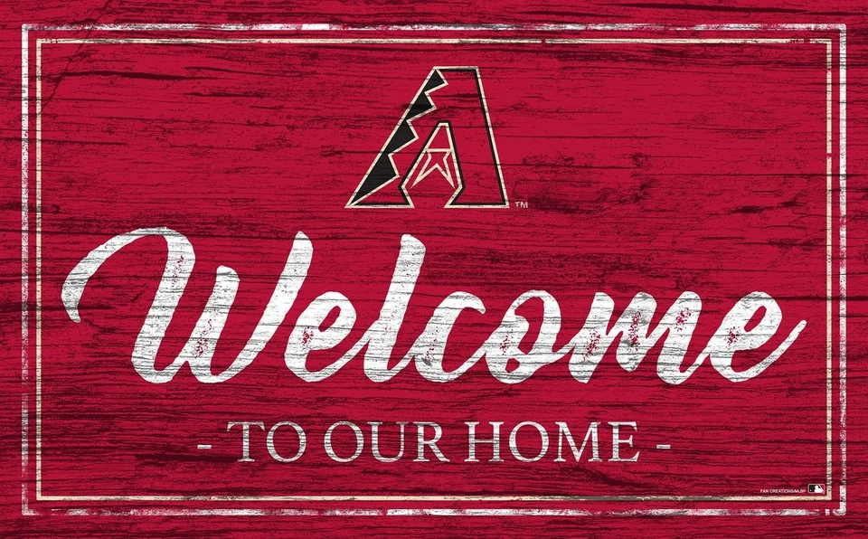 Arizona Diamondbacks Personalized Sign Team Color Welcome Sign 19x11 - Image 1 of 1